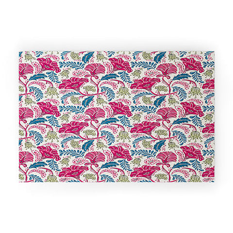 Heather Dutton Farida Ivory Pink Welcome Mat
