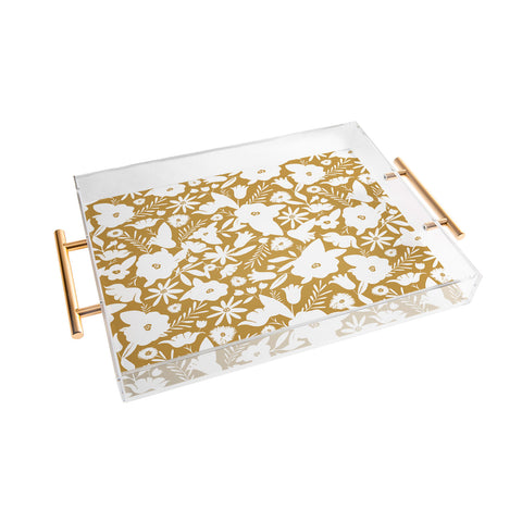 Heather Dutton Finley Floral Goldenrod Acrylic Tray