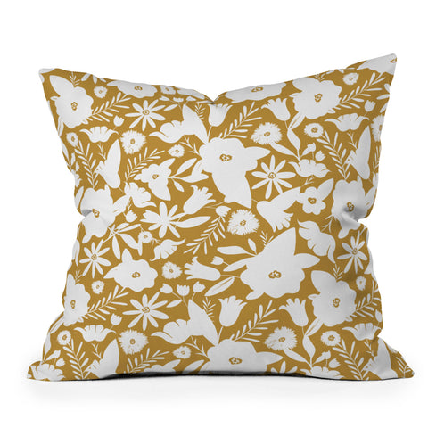 Heather Dutton Finley Floral Goldenrod Outdoor Throw Pillow