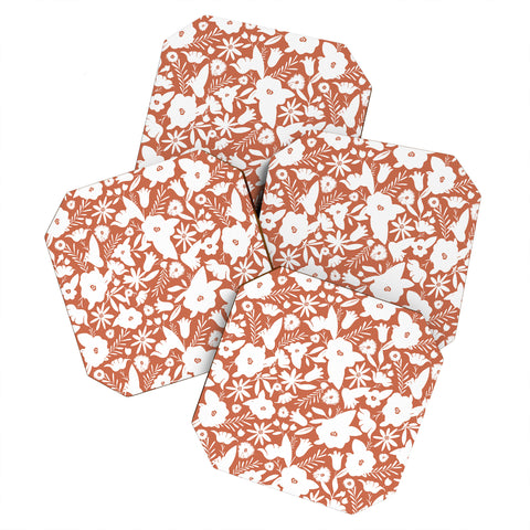 Heather Dutton Finley Floral Terra Cotta Coaster Set