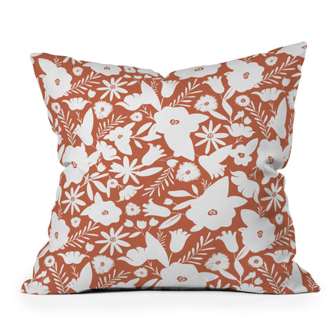 Heather Dutton Finley Floral Terra Cotta Outdoor Throw Pillow