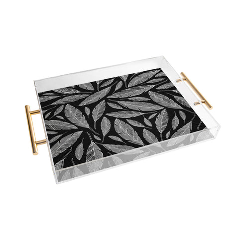 Heather Dutton Float Like A Feather Black Acrylic Tray