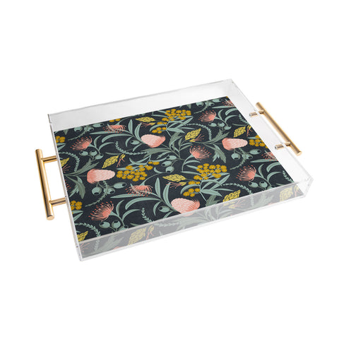 Heather Dutton Flora Australis Midnight Acrylic Tray