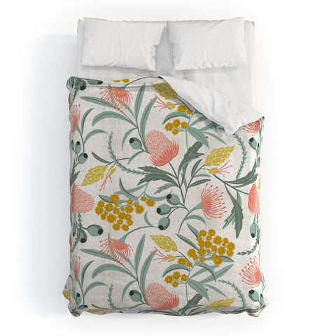 Heather Dutton Flora Australis White Duvet Cover
