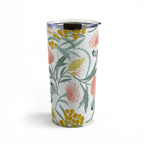 Heather Dutton Flora Australis White Travel Mug