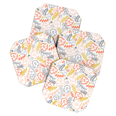 Heather Dutton Floral Brush Coaster Set