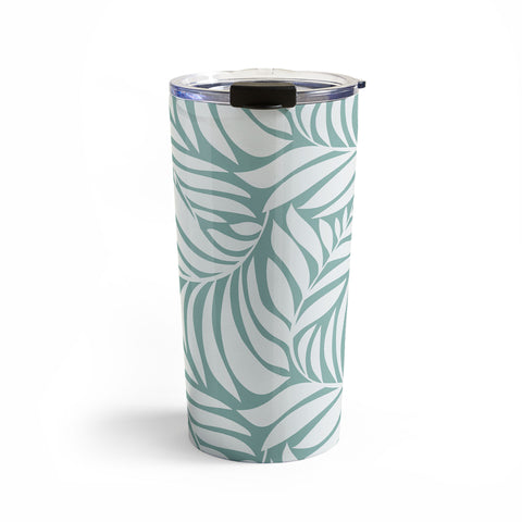 Heather Dutton Flowing Leaves Seafoam Travel Mug