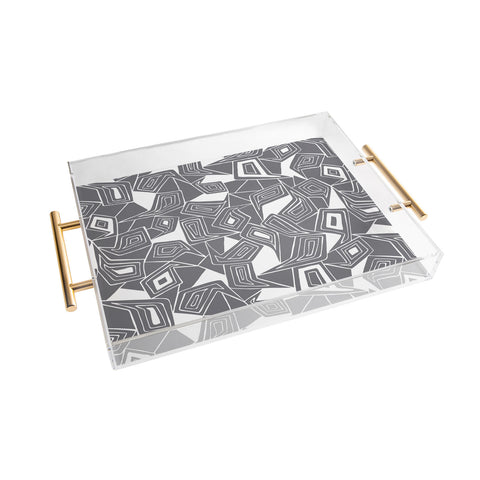 Heather Dutton Fragmented Grey Acrylic Tray