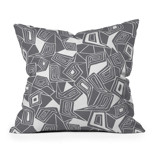Heather Dutton Fragmented Grey Outdoor Throw Pillow