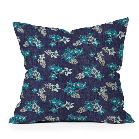 Heather Dutton Frangipani Indigo Outdoor Throw Pillow