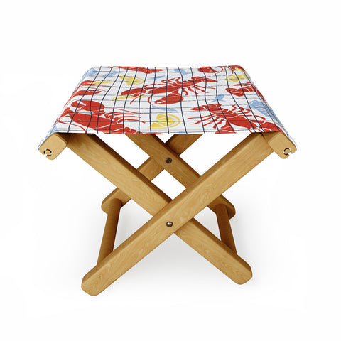 Heather Dutton Fresh Catch Summer Lobster Folding Stool