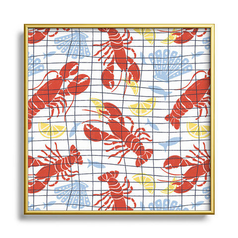Heather Dutton Fresh Catch Summer Lobster Square Metal Framed Art Print