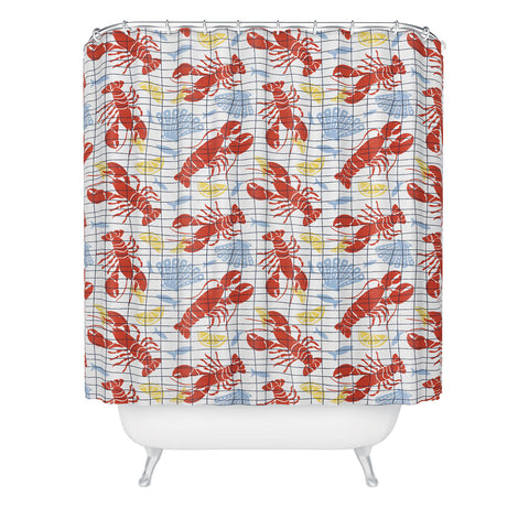 Heather Dutton Fresh Catch Summer Lobster Shower Curtain