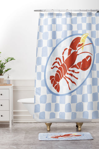 Heather Dutton Fresh Lobster I Shower Curtain And Mat