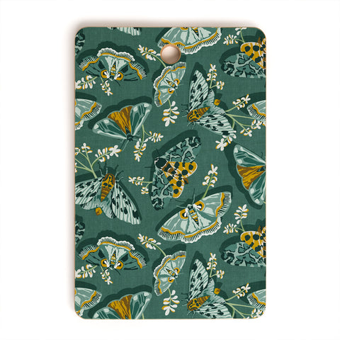 Heather Dutton Gathering Moths Green Cutting Board Rectangle