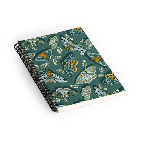 Heather Dutton Gathering Moths Green Spiral Notebook