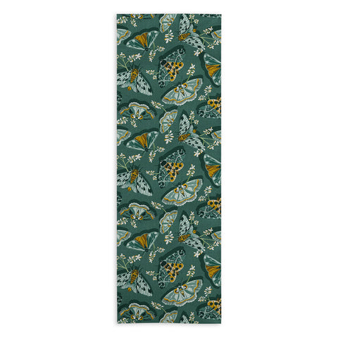 Heather Dutton Gathering Moths Green Yoga Towel
