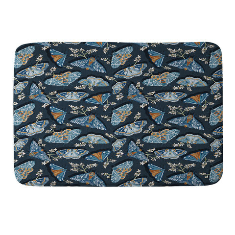 Heather Dutton Gathering Moths Midnight Memory Foam Bath Mat