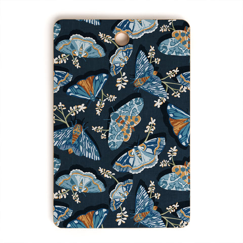 Heather Dutton Gathering Moths Midnight Cutting Board Rectangle