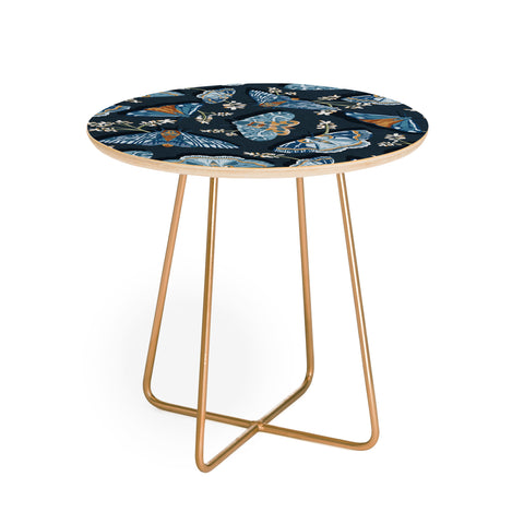 Heather Dutton Gathering Moths Midnight Round Side Table