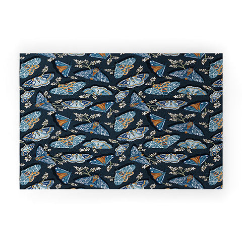 Heather Dutton Gathering Moths Midnight Welcome Mat