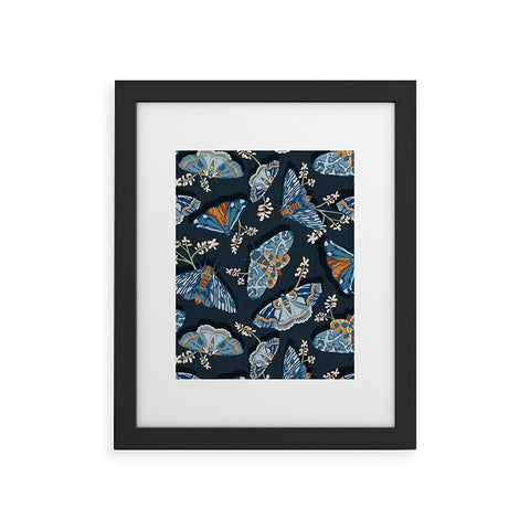 Heather Dutton Gathering Moths Midnight Framed Art Print