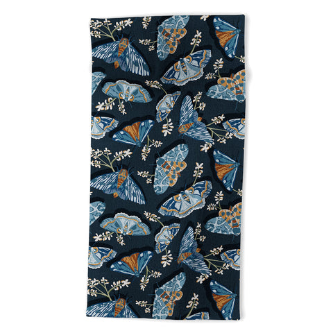 Heather Dutton Gathering Moths Midnight Beach Towel