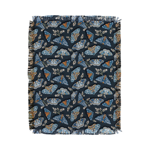 Heather Dutton Gathering Moths Midnight Throw Blanket