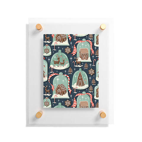 Heather Dutton Gingerbread Village Blue Floating Acrylic Print