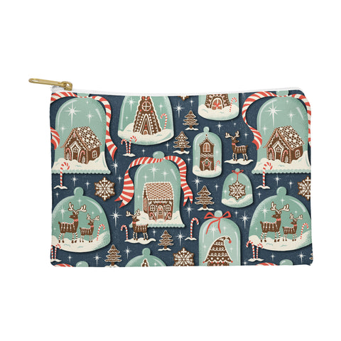 Heather Dutton Gingerbread Village Blue Pouch