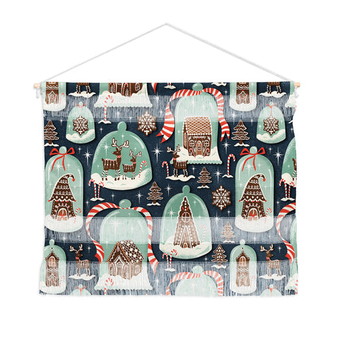 Heather Dutton Gingerbread Village Blue Wall Hanging Landscape