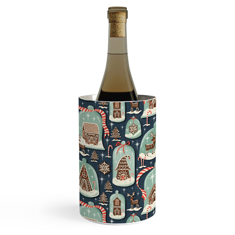 Heather Dutton Gingerbread Village Blue Wine Chiller