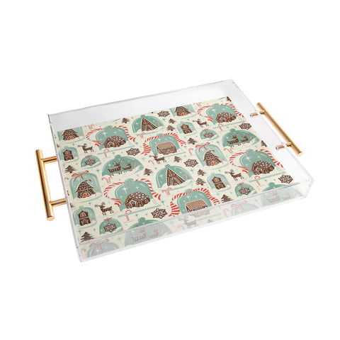 Heather Dutton Gingerbread Village Cream Acrylic Tray