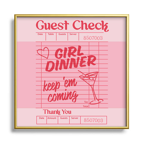 Heather Dutton Guest Check Keep Em Coming Square Metal Framed Art Print