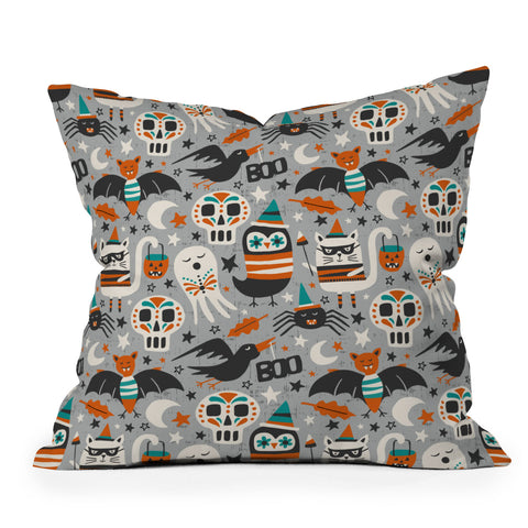 Heather Dutton Halloween Party Outdoor Throw Pillow