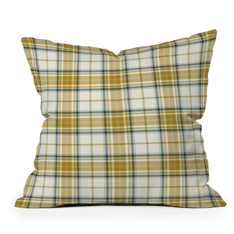 Heather Dutton Headmaster Plaid Ivory Outdoor Throw Pillow