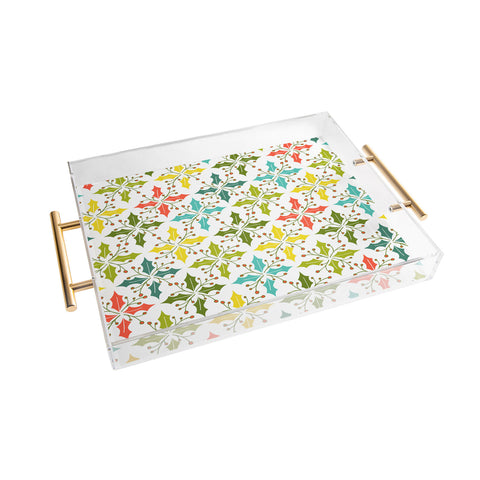 Heather Dutton Holly Go Lightly White Acrylic Tray