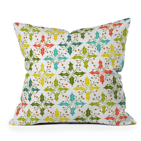 Heather Dutton Holly Go Lightly White Outdoor Throw Pillow