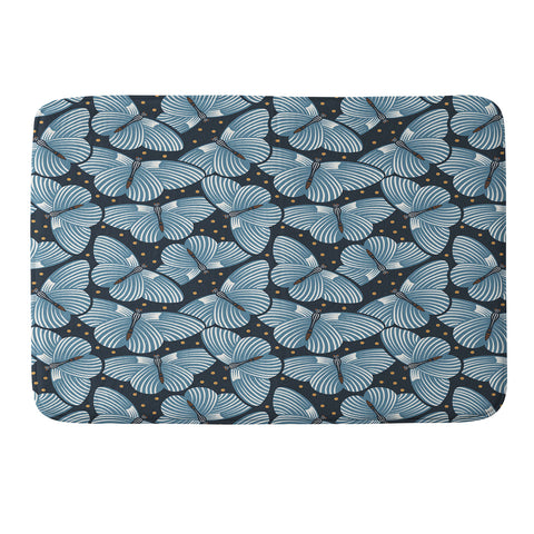 Heather Dutton In Flight Midnight Blue Memory Foam Bath Mat