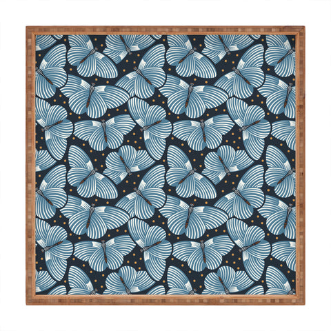 Heather Dutton In Flight Midnight Blue Square Tray