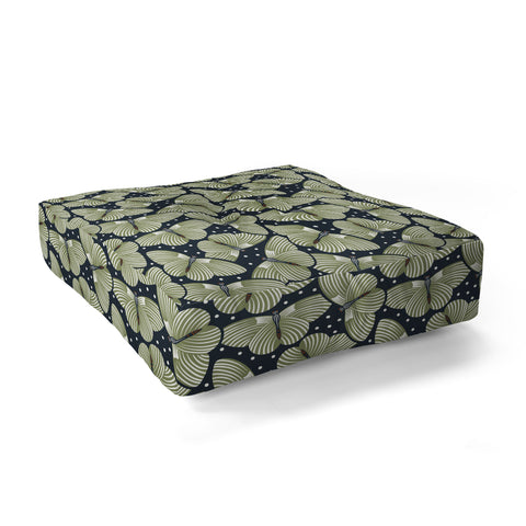 Heather Dutton In Flight Midnight Green Floor Pillow Square