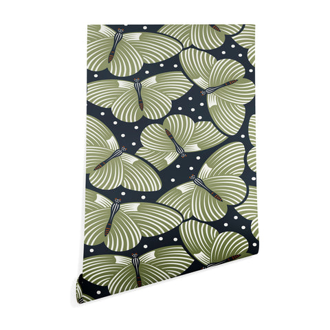 Heather Dutton In Flight Midnight Green Wallpaper