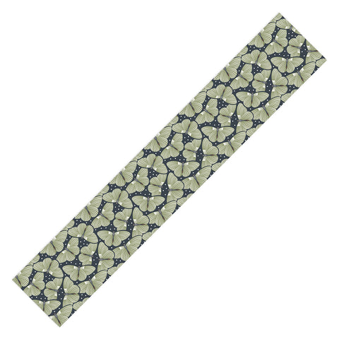 Heather Dutton In Flight Midnight Green Table Runner