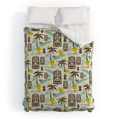 Heather Dutton Island Tiki Tan Duvet Cover