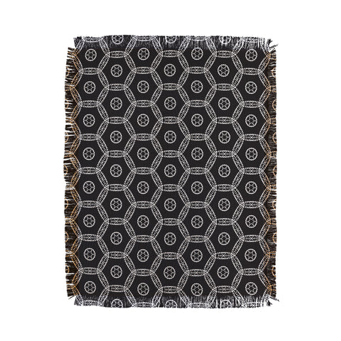 Heather Dutton Madina Black Throw Blanket