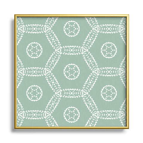 Heather Dutton Madina Celadon Square Metal Framed Art Print