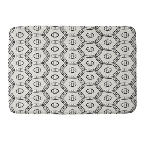 Heather Dutton Madina Ivory Black Memory Foam Bath Mat