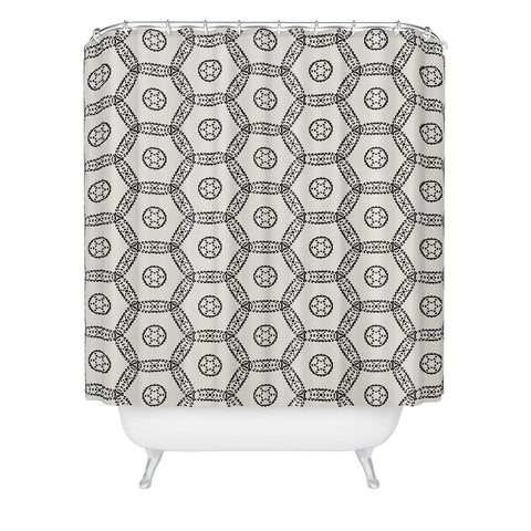 Heather Dutton Madina Ivory Black Shower Curtain