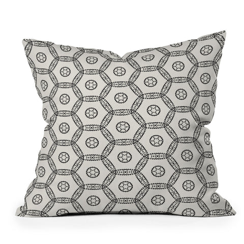 Heather Dutton Madina Ivory Black Outdoor Throw Pillow