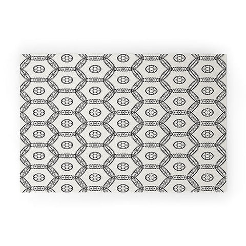 Heather Dutton Madina Ivory Black Welcome Mat